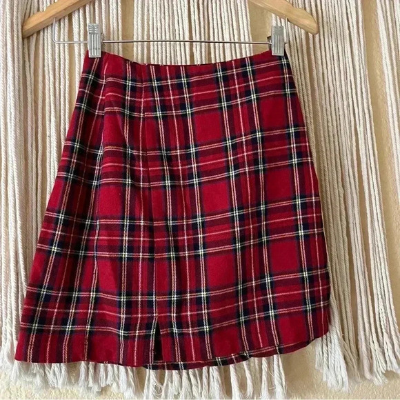 Brandy Melville Dresses & Skirts - Brandy Melville red plaid mini skirt  one size fits 24-25 waist